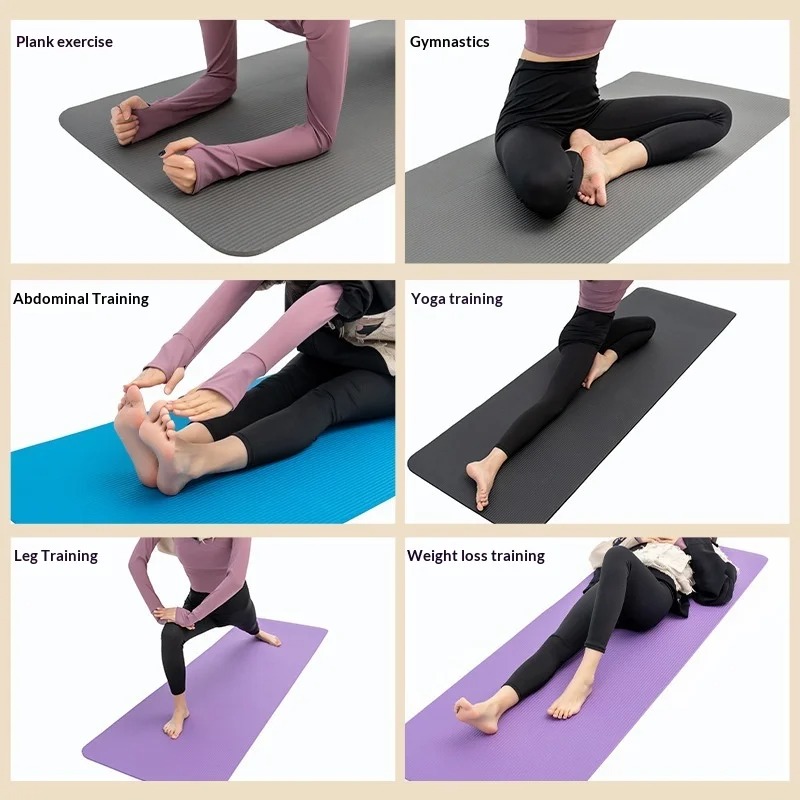 Mat Pilates Yoga - Утолщенный нескользящий коврик для йоги с