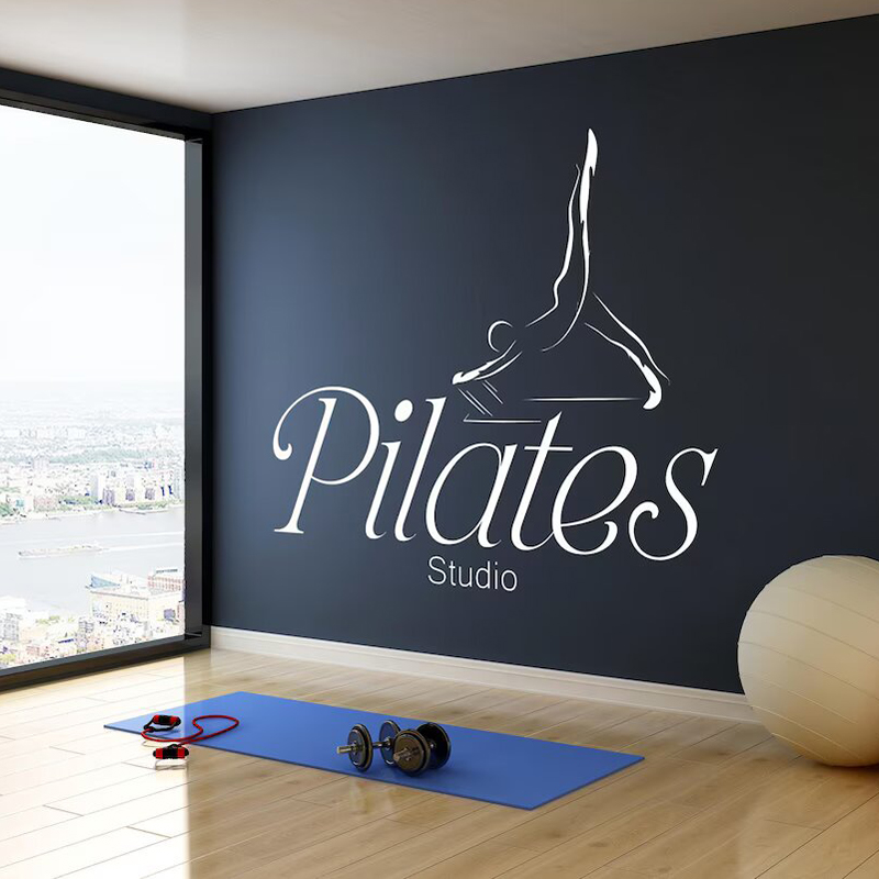 Pilates Yoga Quotes - Наклейка для студии пилатеса, наклейка на